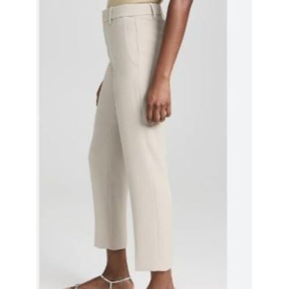 Vince Tailored Crepe Straight Leg Pants Sepia Beige Crop Dress Pant 16 - Picture 5 of 5